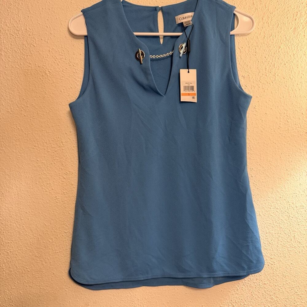 Calvin Klein women's Sleeveless Chain Neckline Top Size S